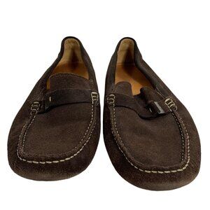 Clarks Mens Brown Suede Moccasin Loafers Driving Shoes SZ 13M Made In Brazil